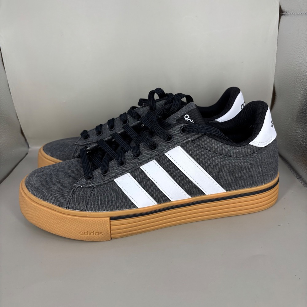 Adidas Daily 3.0 Platform Grey Washed Canvas Gum Sole Sneakers IF4492 Mens 8.5 - Picture 3 of 6